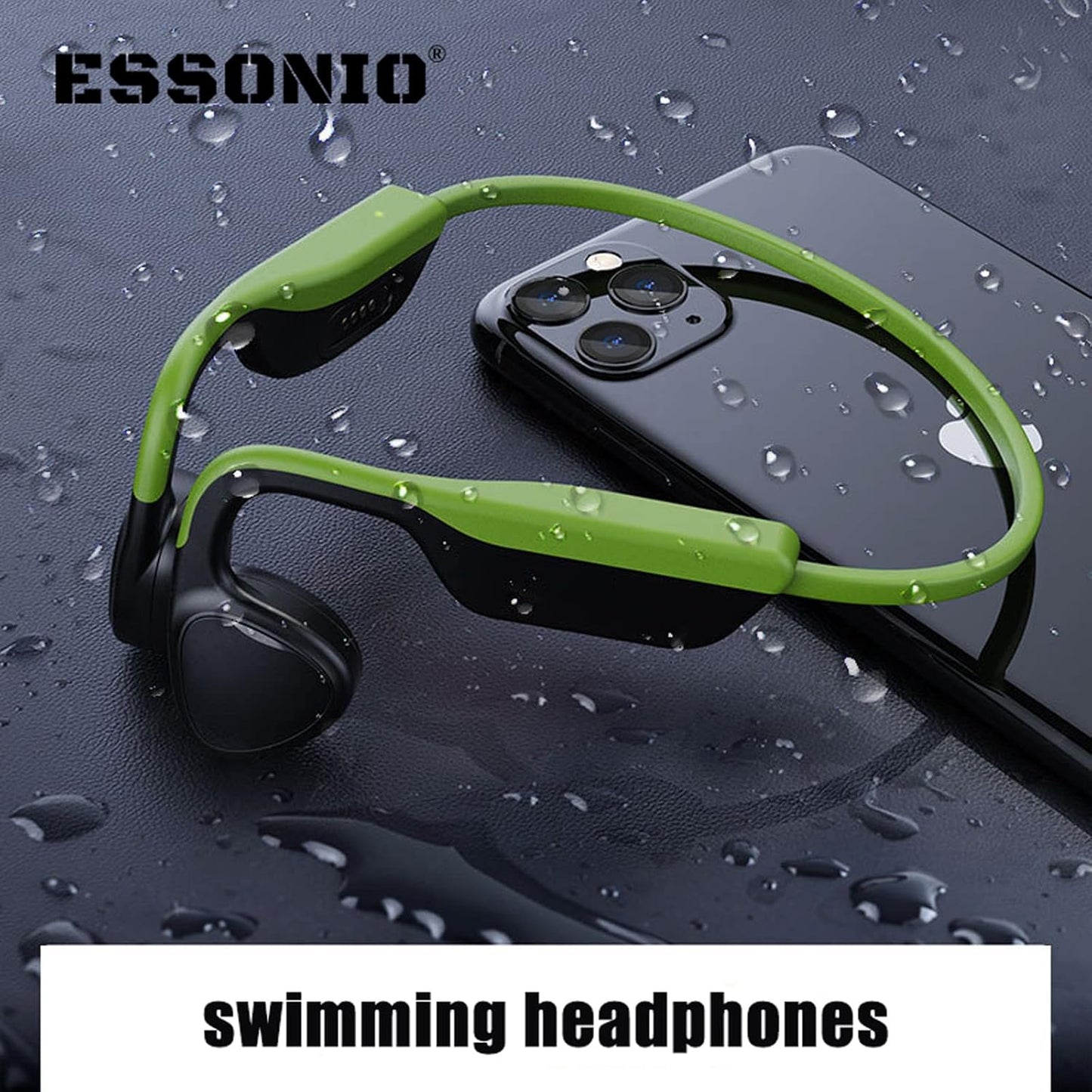 Bone Conduction Headphones IPX8 Waterproof Headphones for Swimming Bluetooth Open Ear Headphones with 8G Memory Wireless Headphones