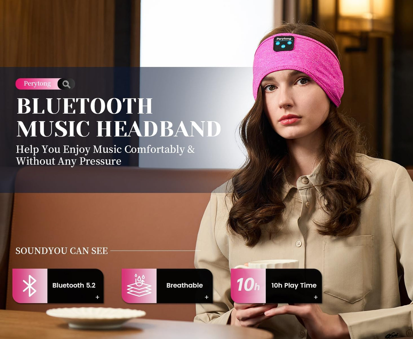 Ultra-Soft Headband for Side Sleepers - Sleep Headphones for Music Lovers