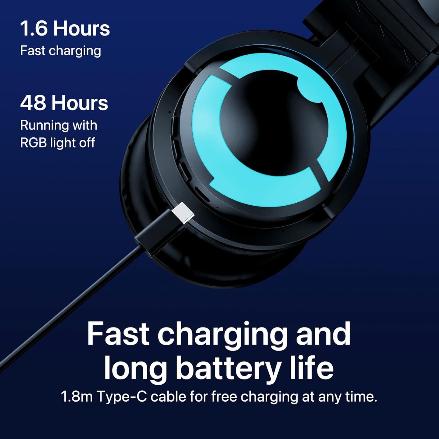 Cat Ear Headphones, Cute Cat Ear Gaming Headsets with Bluetooth 5.2 for Pc/Pe/Switch/Ps4/Ps5, Built-In Mic & Customizable RGB Light Effect for Anime Lovers(Ce Black)