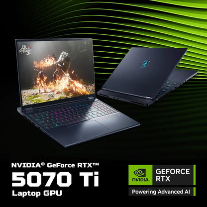 Predator Helios Neo 16S Gaming Laptop Computer - 16" 2.5K WQXGA 240Hz, Intel Ultra 9 275Hx(Up to 5.4Ghz), NVIDIA RTX 5070Ti 12GB GDDR7, RGB KB, Win 11 Pro, W/Accessories(32 GB RAM, 2 TB SSD)