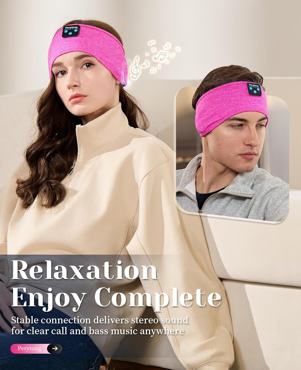 Ultra-Soft Headband for Side Sleepers - Sleep Headphones for Music Lovers