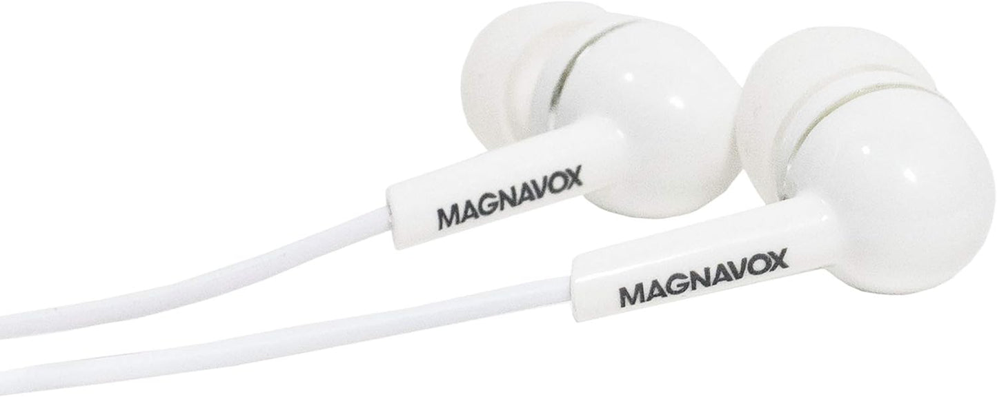 MHP4850-WH Ear Buds in White | Available in Black, Blue, Pink, Purple, & White | Ear Buds Wired | Extra Value Comfort Stereo Earbuds Wired | Durable Rubberized Cable |