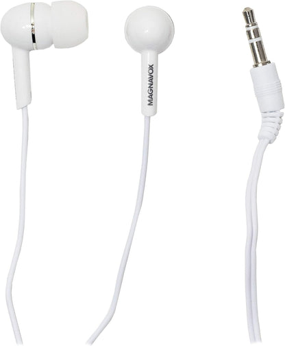 MHP4850-WH Ear Buds in White | Available in Black, Blue, Pink, Purple, & White | Ear Buds Wired | Extra Value Comfort Stereo Earbuds Wired | Durable Rubberized Cable |