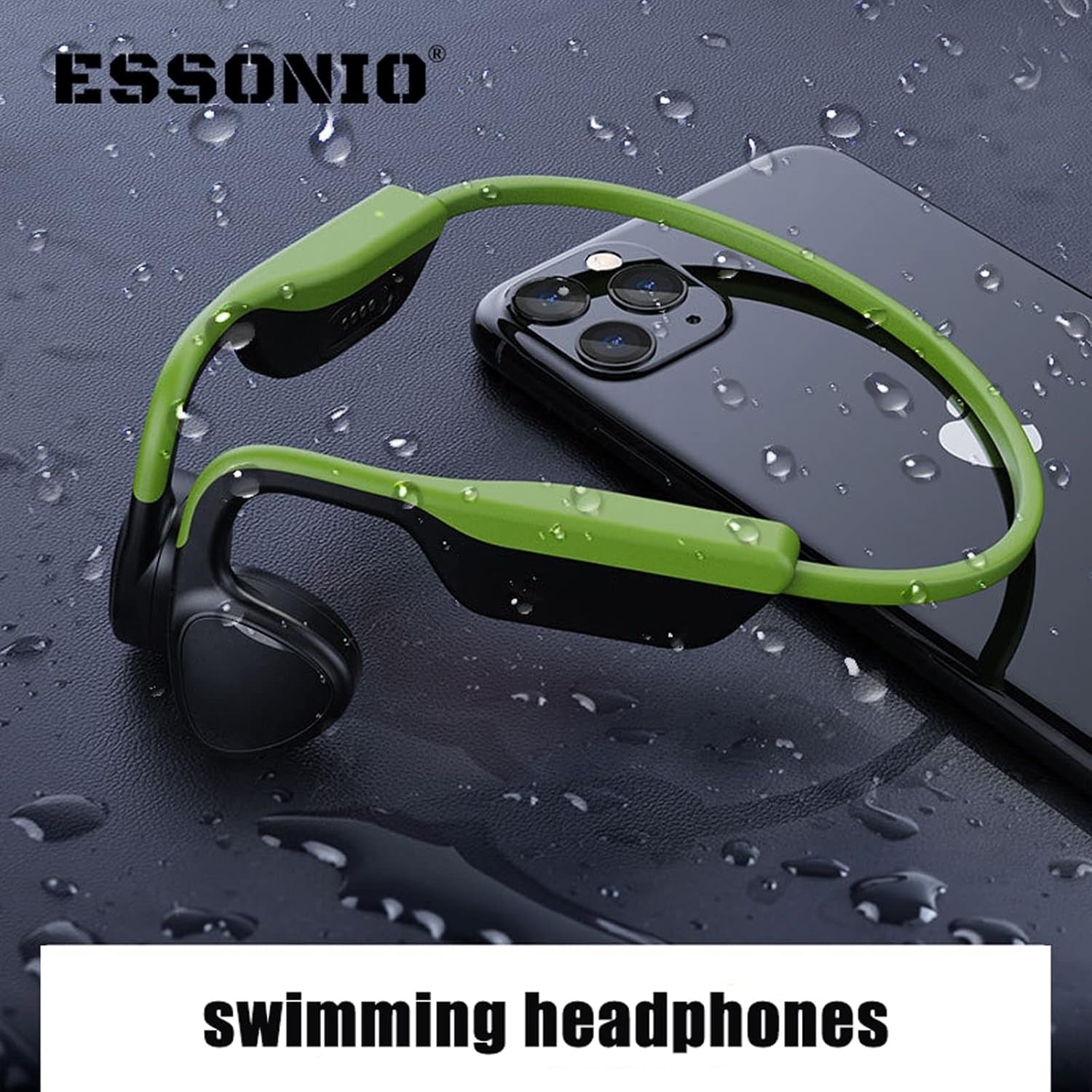 Bone Conduction Headphones IPX8 Waterproof Headphones for Swimming Bluetooth Open Ear Headphones with 8G Memory Wireless Headphones