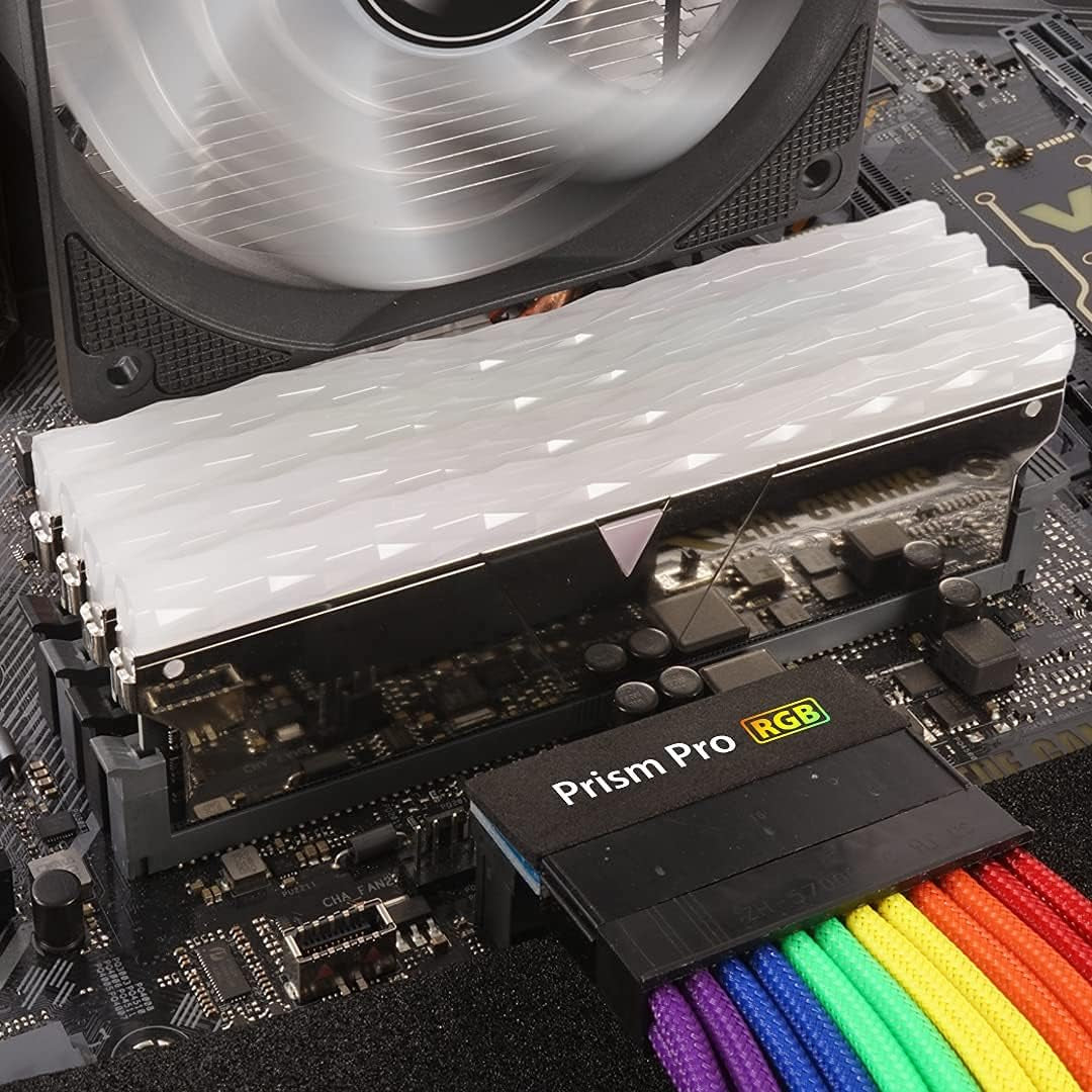 Prism Pro DDR4 32Gb(16Gbx2) 3200Mhz (PC4-25600) CL16 RGB Gaming Desktop Ram Memory Module UDIMM Hynix IC Single Rank - Silver (TL1632816A-E6PRSWK)