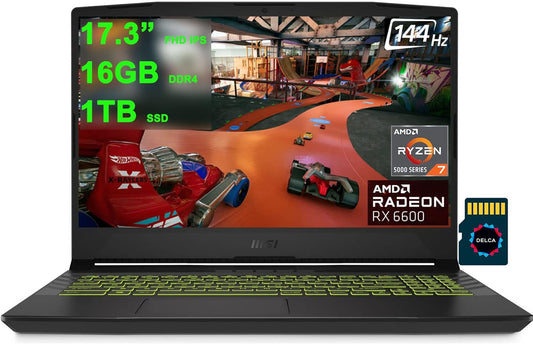 Alpha 17 AMD Advantage Edition Premium Gaming Laptop I 17.3” FHD IPS 144Hz Display I AMD 8-Core Ryzen 7 5800H I 16GB DDR4 1TB SSD I Radeon RX6600M 8GB I Type-C Backlit Win10 + 32GB Microsd Card