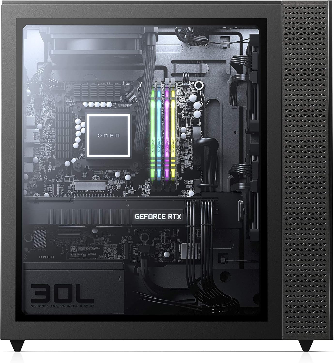 OMEN 30L Gaming Desktop PC (AMD Ryzen 9 5900X Processor RGB Liquid Cooled, NVIDIA RTX 3090 Graphics Card, 800 Watt PSU, Windows 10 Professional, 4TB Pcie SSD + 2TB HDD, 64GB Hyperx RGB RAM)
