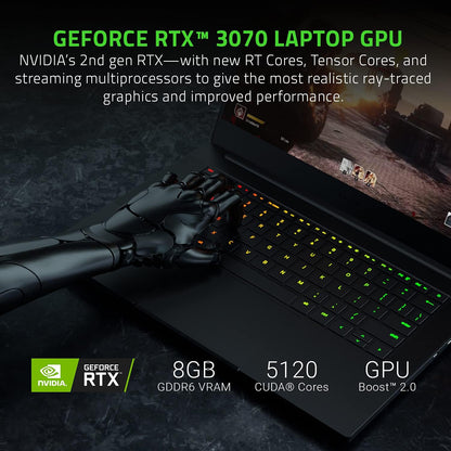 Blade 14 Gaming Laptop: AMD Ryzen 9 5900HX 8 Core, NVIDIA Geforce RTX 3070, 14" QHD 165Hz, 16GB RAM, 1TB SSD - CNC Aluminum - Chroma RGB - THX Spatial Audio - Vapor Chamber Cooling