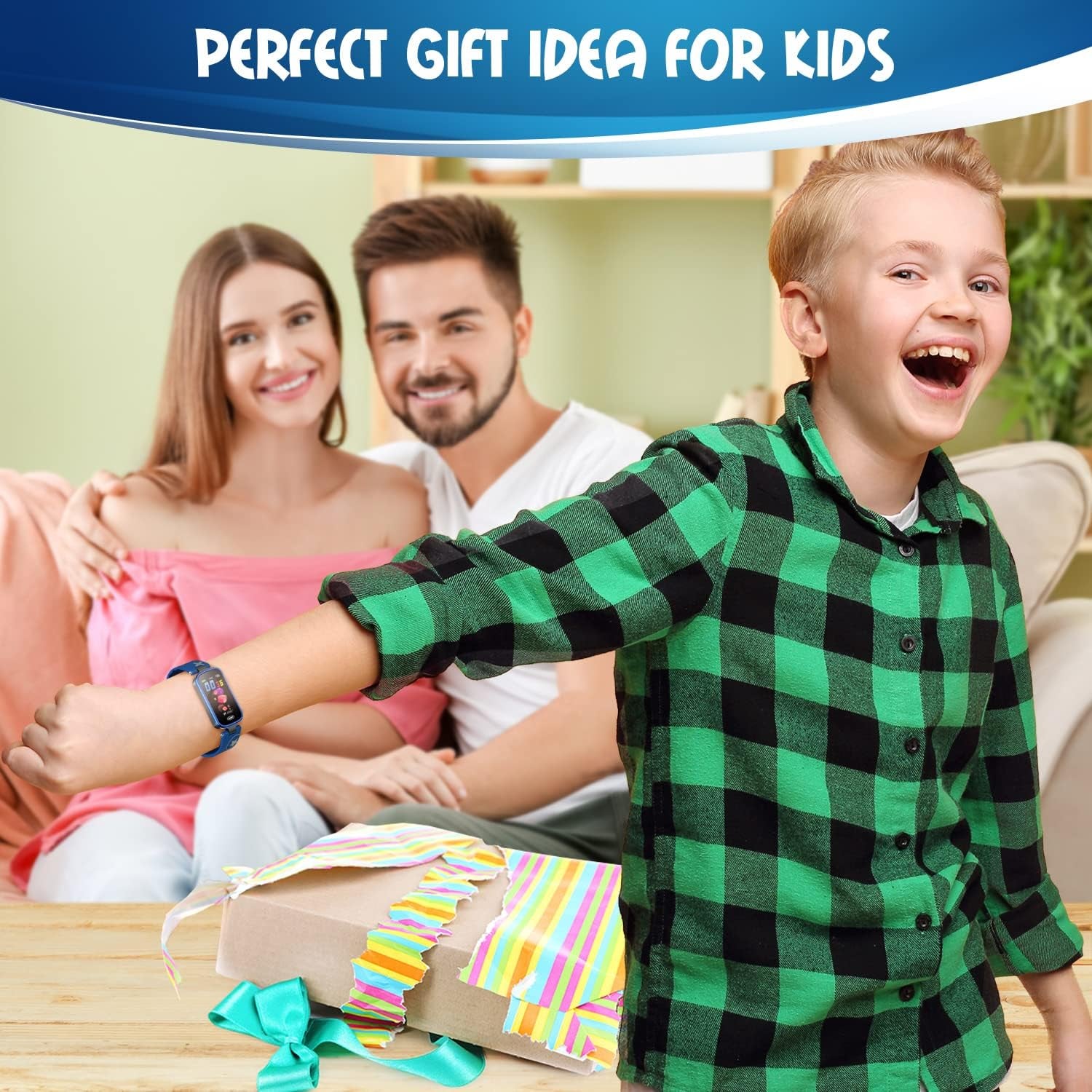 Kids Fitness Tracker for Age 5-16，2022 Upgraded Tracker Kids Watch，Waterproof Watch for Kids with Pedometer，Sleep Monitor & Calorie Counter，Fitness Watch for Kids Girls Boys Teen (Blue)