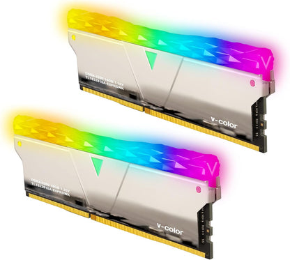 Prism Pro DDR4 32Gb(16Gbx2) 3200Mhz (PC4-25600) CL16 RGB Gaming Desktop Ram Memory Module UDIMM Hynix IC Single Rank - Silver (TL1632816A-E6PRSWK)