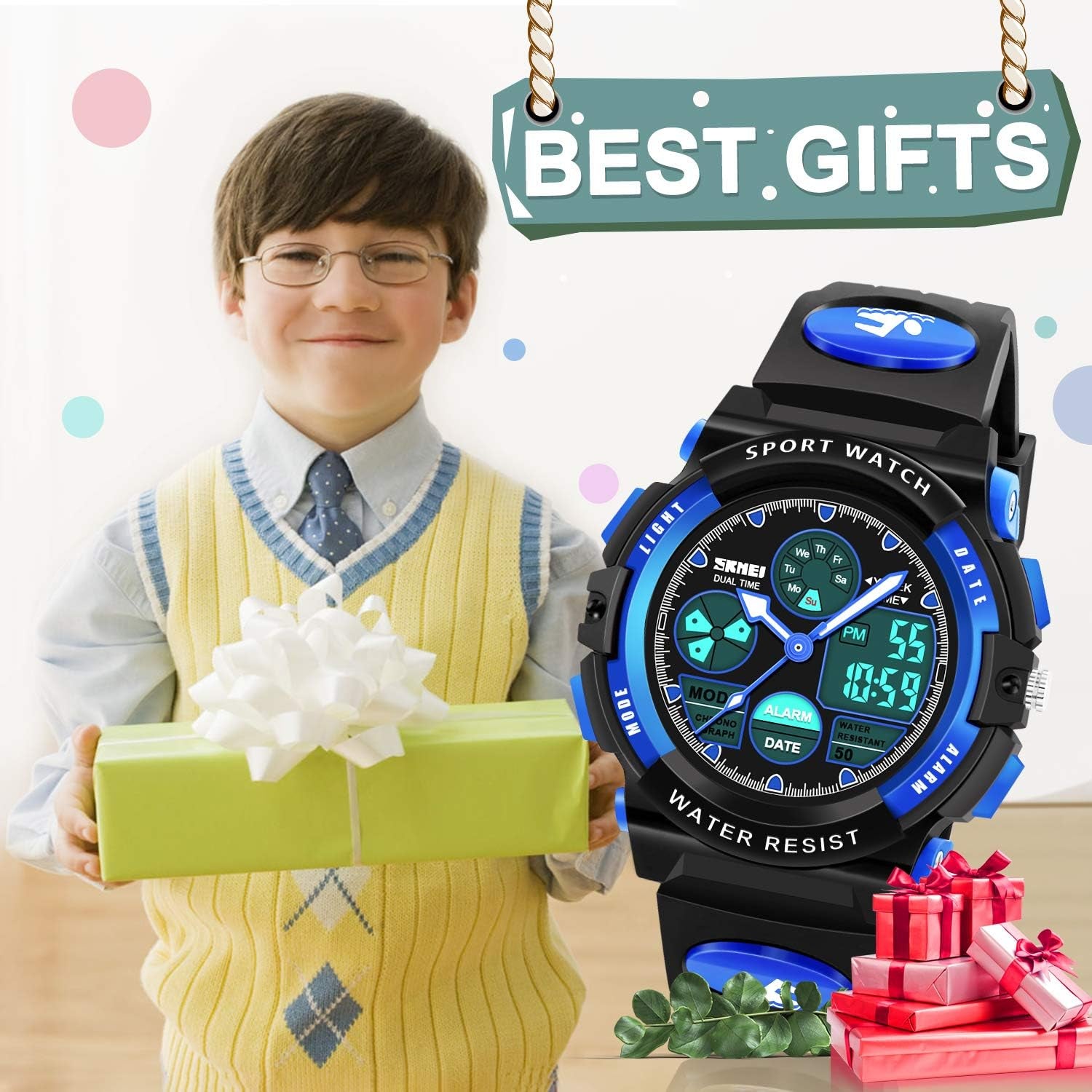 Kids Digital Watches, LED Waterproof Sports Watches for Kids- Best Gifts for Boys