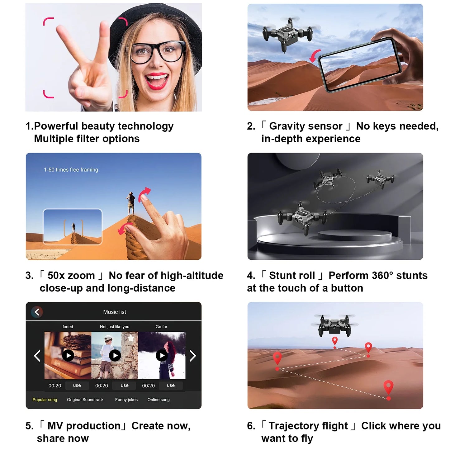 4K Mini Foldable Drone for Kids, Drone with Camera, RC Drone with Altitude Hold 3D Flips and Headless Mode Easy to Fly