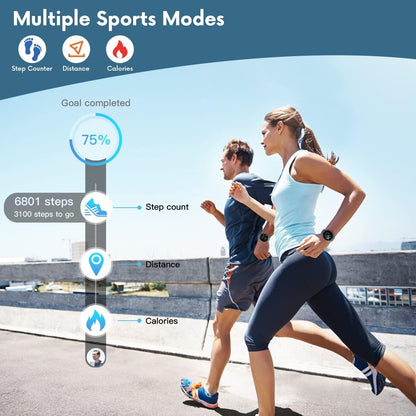 Smart Watches for Android Ios Phones IP67 Waterproof Smartwatch with Touch Screen Digital Watch Fitness Trackers Heart Rate Monitor Blood Pressure Monitor Step Counter Women Men Activity Watch