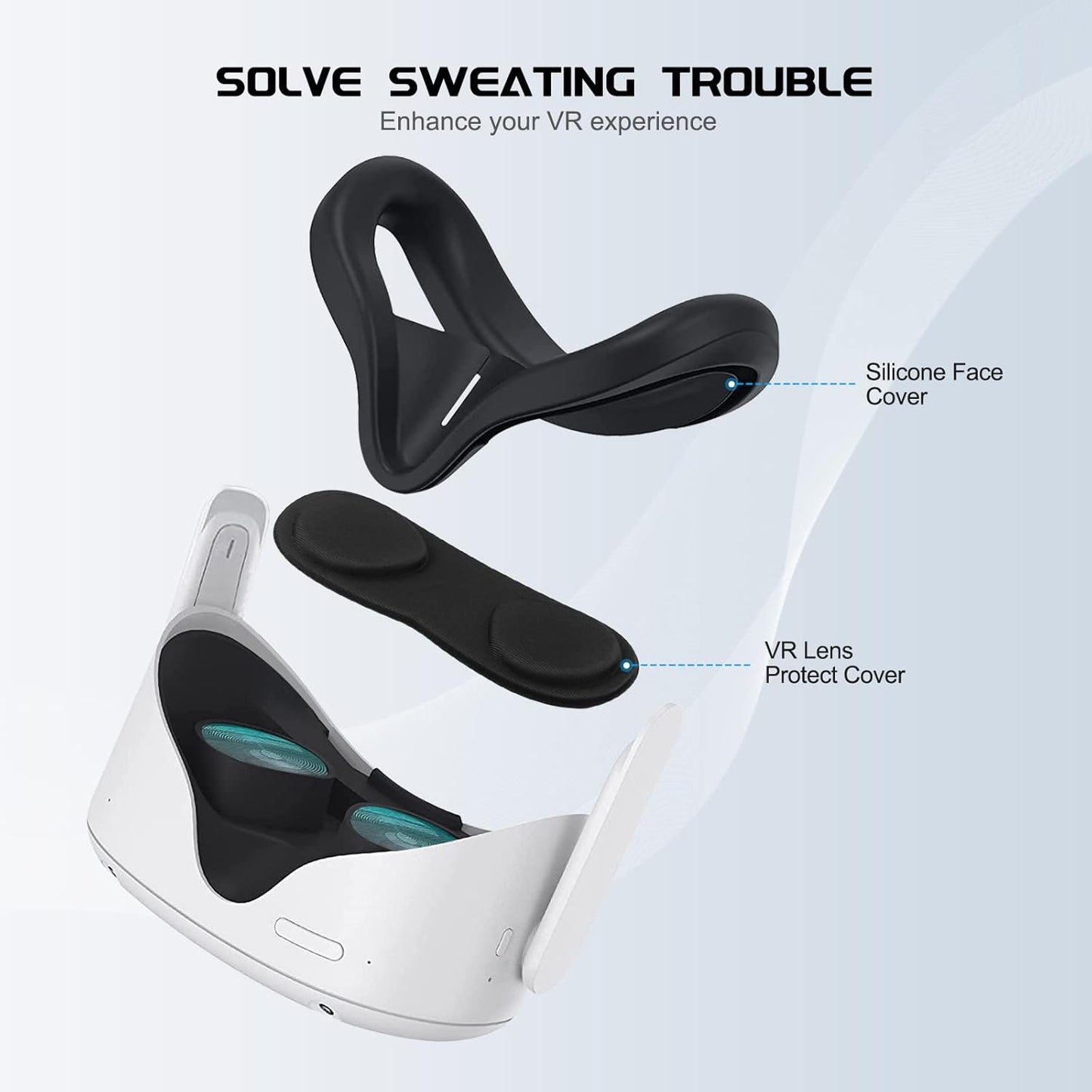 Carrying Case for Oculus Quest 2 with Head Strap - Hard Protection Case and Lightweight Travel Case with Starter Kit, Face Cover, and Silicone Controller Cover(Black Case Set Accessories)