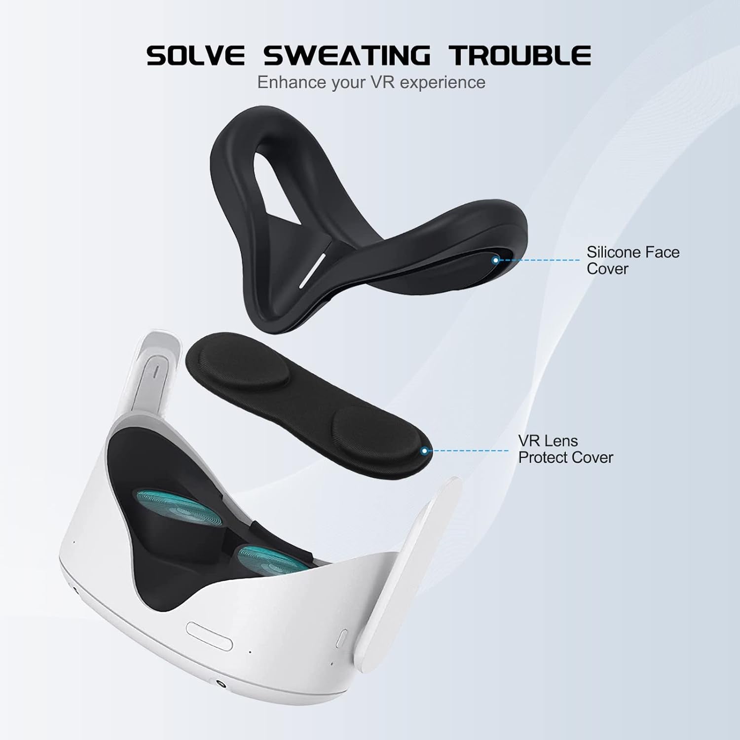 Carrying Case for Oculus Quest 2 with Head Strap - Hard Protection Case and Lightweight Travel Case with Starter Kit, Face Cover, and Silicone Controller Cover(Black Case Set Accessories)