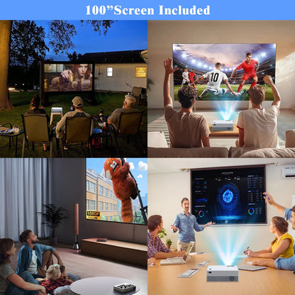 5G Wifi Projector with Bluetooth, 2024 Upgrade Native 1080P Projector for Outdoor & Camping, Wireless Mini Movie Projector Support 4K Resolution, for Home & Camping & Party