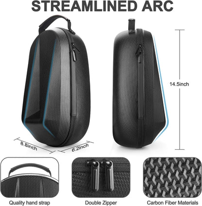 Carrying Case for Oculus Quest 2 with Head Strap - Hard Protection Case and Lightweight Travel Case with Starter Kit, Face Cover, and Silicone Controller Cover(Black Case Set Accessories)