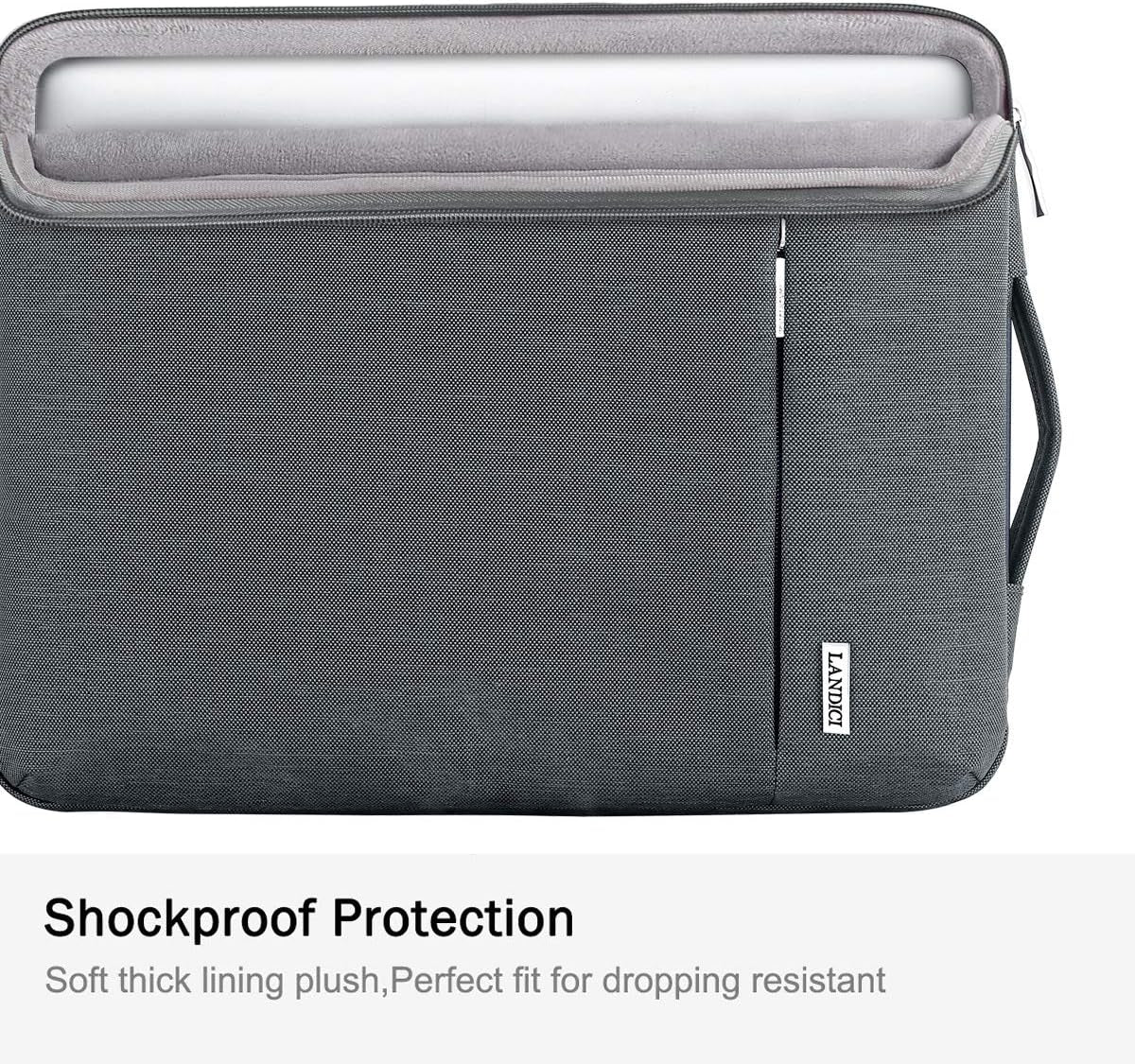 360° Protective Laptop Sleeve 15.6 Inch for Macbook Pro 16 M2/M1,Macbook Air 15,Computer Bag Carrying Case for 15-16 Inch HP Dell Asus Lenovo Notebook, Slim, Shockproof, Waterproof, Grey