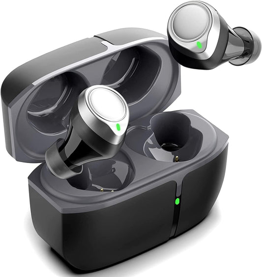 Wireless Earbud Bluetoth Headphones, Noise Cancelling Bluetoth Earbud in Ear IP7 Waterproof, Earphones True Wireless 48H Playtime Deep Bass with Mic Touch Control for Sport Work Sliver