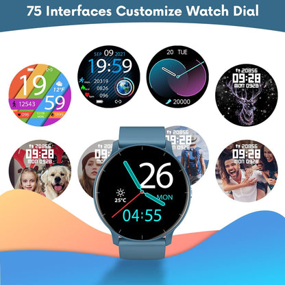 Smart Watches for Android Ios Phones IP67 Waterproof Smartwatch with Touch Screen Digital Watch Fitness Trackers Heart Rate Monitor Blood Pressure Monitor Step Counter Women Men Activity Watch