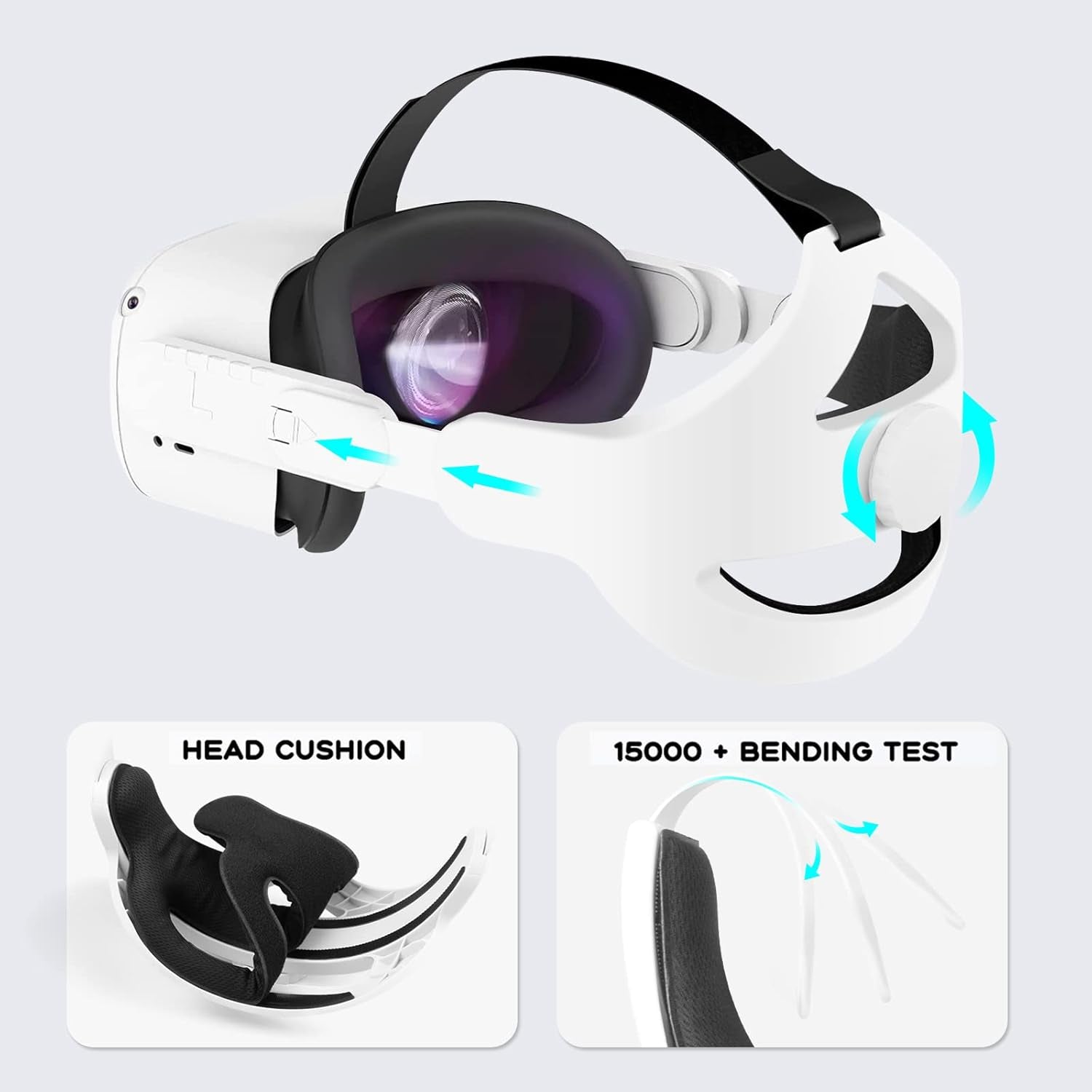 All in One Travel Case for Oculus Quest 2 Halo Strap Face Mask Touch Controllers Accessories,Includes Multiple Accessories for Meta Quest 2 (Grey)