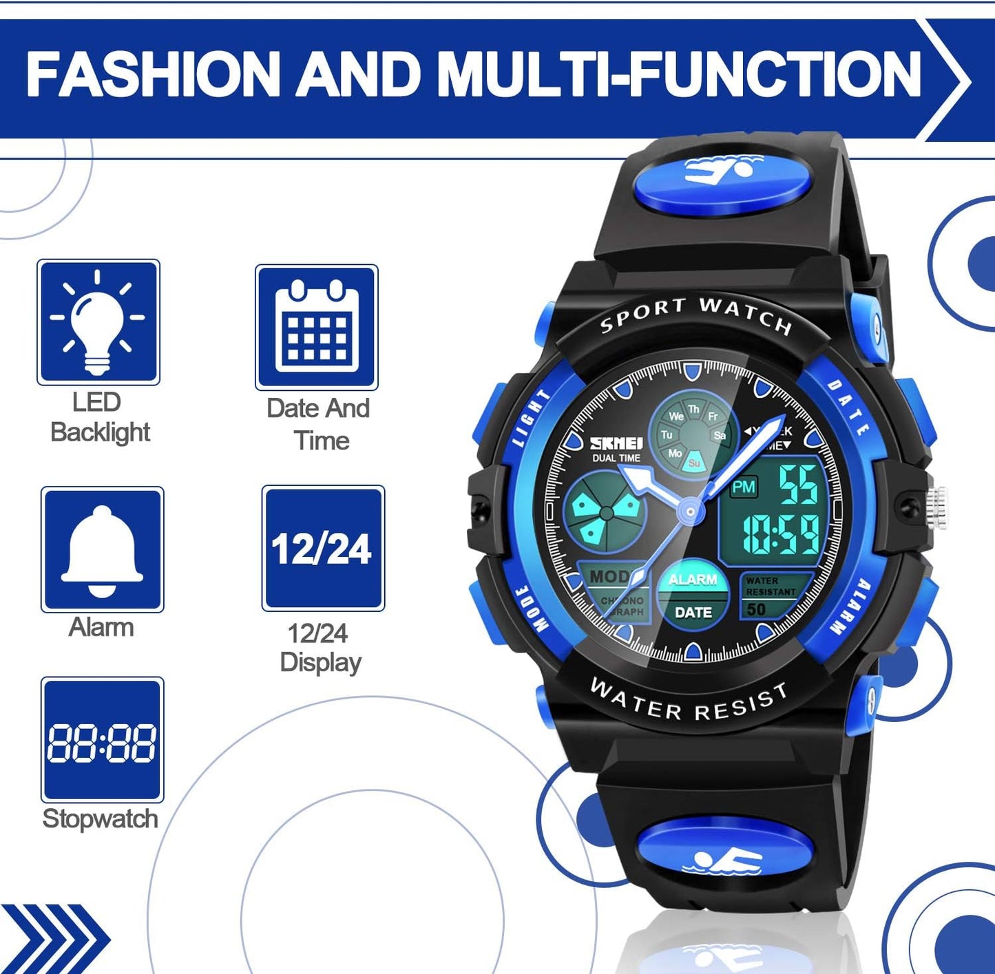 Kids Digital Watches, LED Waterproof Sports Watches for Kids- Best Gifts for Boys