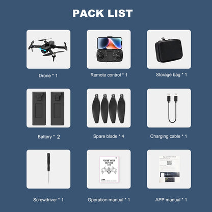 Drone with 4K HD Dual Camera for Kids Adults, Wifi FPV RC Quadcopter with One Key Start, Headless Mode, Foldable Mini Drone Toys Gifts for Kids Beginners