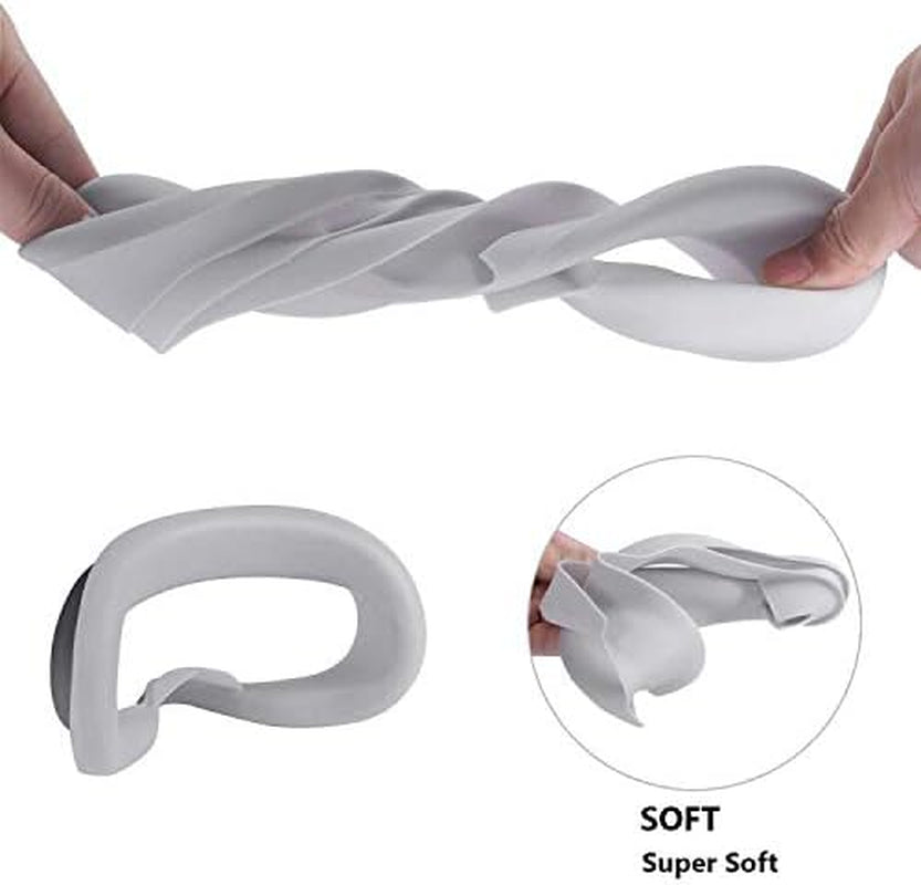 Pinson Silicone VR Face Cover for Oculus Quest 2 VR Headset Face Cushion Cover Sweatproof (Gray)