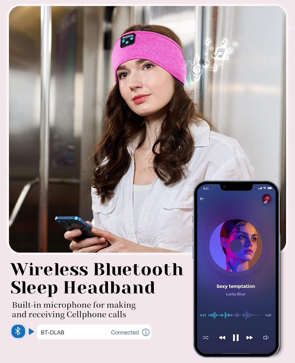 Ultra-Soft Headband for Side Sleepers - Sleep Headphones for Music Lovers