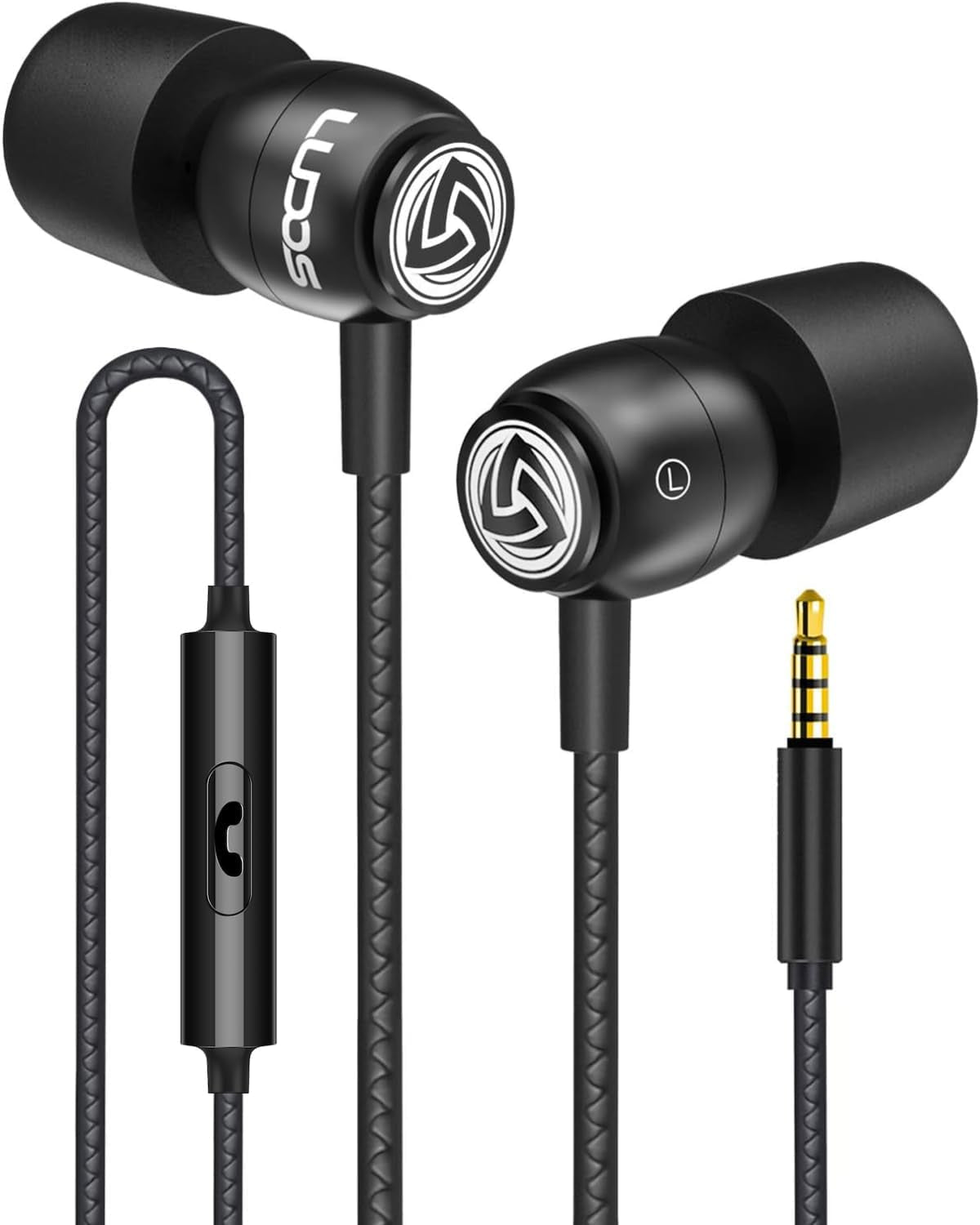 Clamor Wired Earbuds In-Ear Headphones, 5 Years Warranty, Earphones with Microphone, Noise Isolating Ear Buds for School, Kids, Women, Small Ear