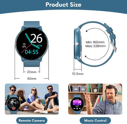 Smart Watches for Android Ios Phones IP67 Waterproof Smartwatch with Touch Screen Digital Watch Fitness Trackers Heart Rate Monitor Blood Pressure Monitor Step Counter Women Men Activity Watch