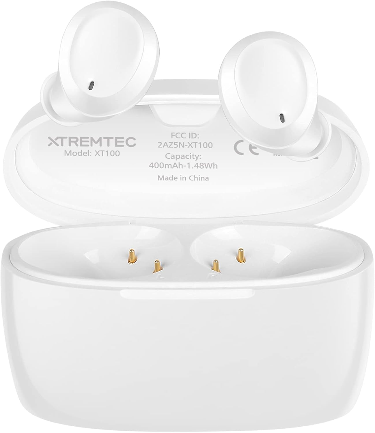 True Wireless Earbuds, Bluetooth Earbuds Noise Cancelling Bluetooth Headphones for Iphone/Android Small with Mic Waterproof Cordless In-Ear Earphones Deep Bass Sound (White)