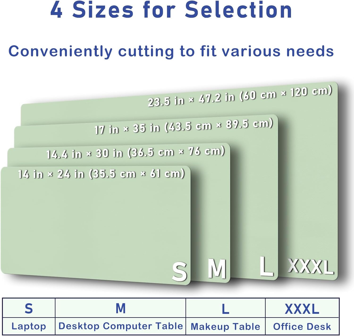 Leather Desk Mat,Desk Pad,Desktop Mat,Waterproof Desk Mat for Desktop, Desk Mat for Keyboard and Mouse,Leather Mouse Pad Protector for Office and Home,30"X 14"(M-Green)