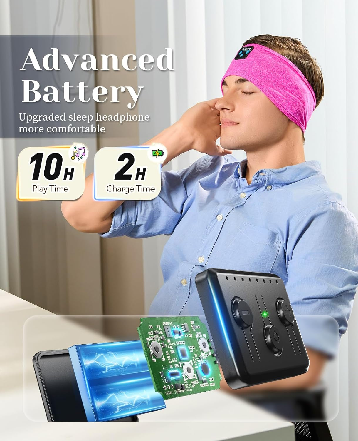Ultra-Soft Headband for Side Sleepers - Sleep Headphones for Music Lovers