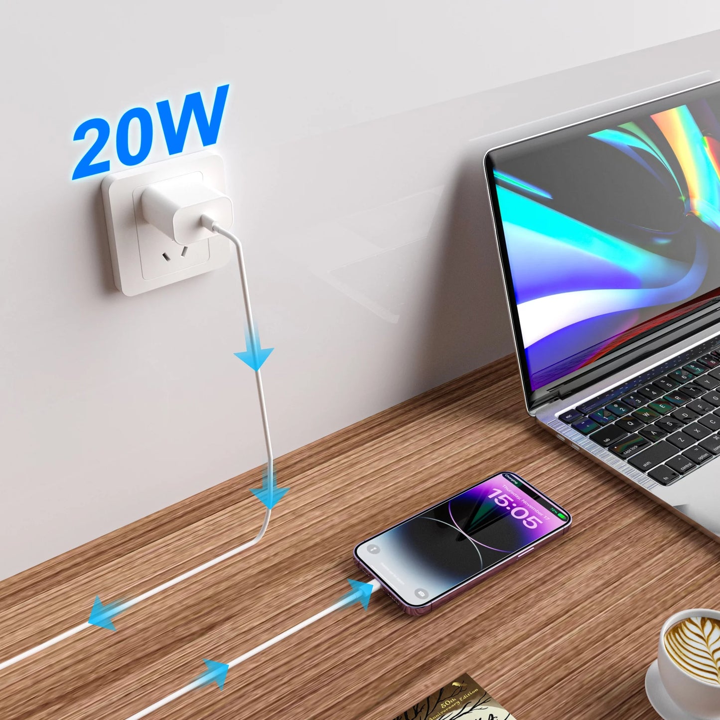 2Pack 20W Type C Charger Block with 6Ft USB C to L Cable, PD Fast Charger Compatible with Iphone, Ipad, Ipod