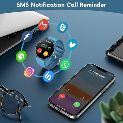 Smart Watches for Android Ios Phones IP67 Waterproof Smartwatch with Touch Screen Digital Watch Fitness Trackers Heart Rate Monitor Blood Pressure Monitor Step Counter Women Men Activity Watch