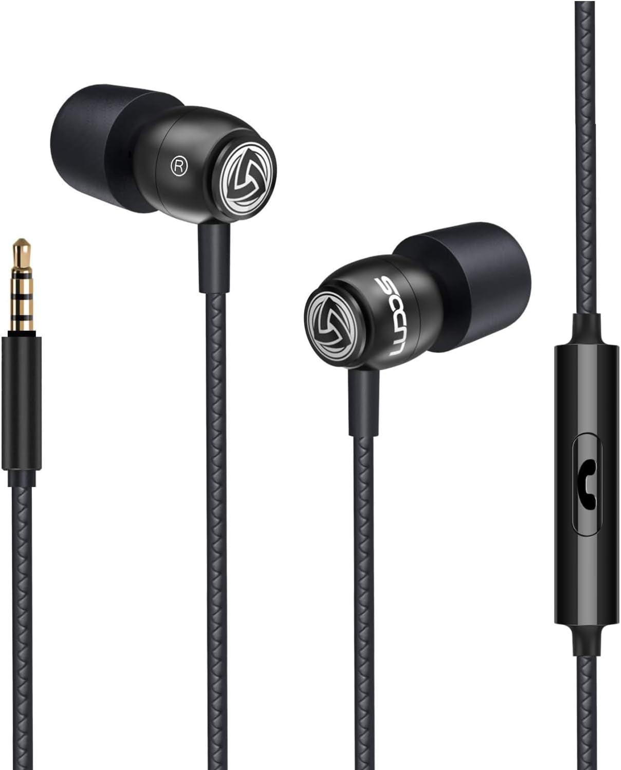 Clamor Wired Earbuds In-Ear Headphones, 5 Years Warranty, Earphones with Microphone, Noise Isolating Ear Buds for School, Kids, Women, Small Ear